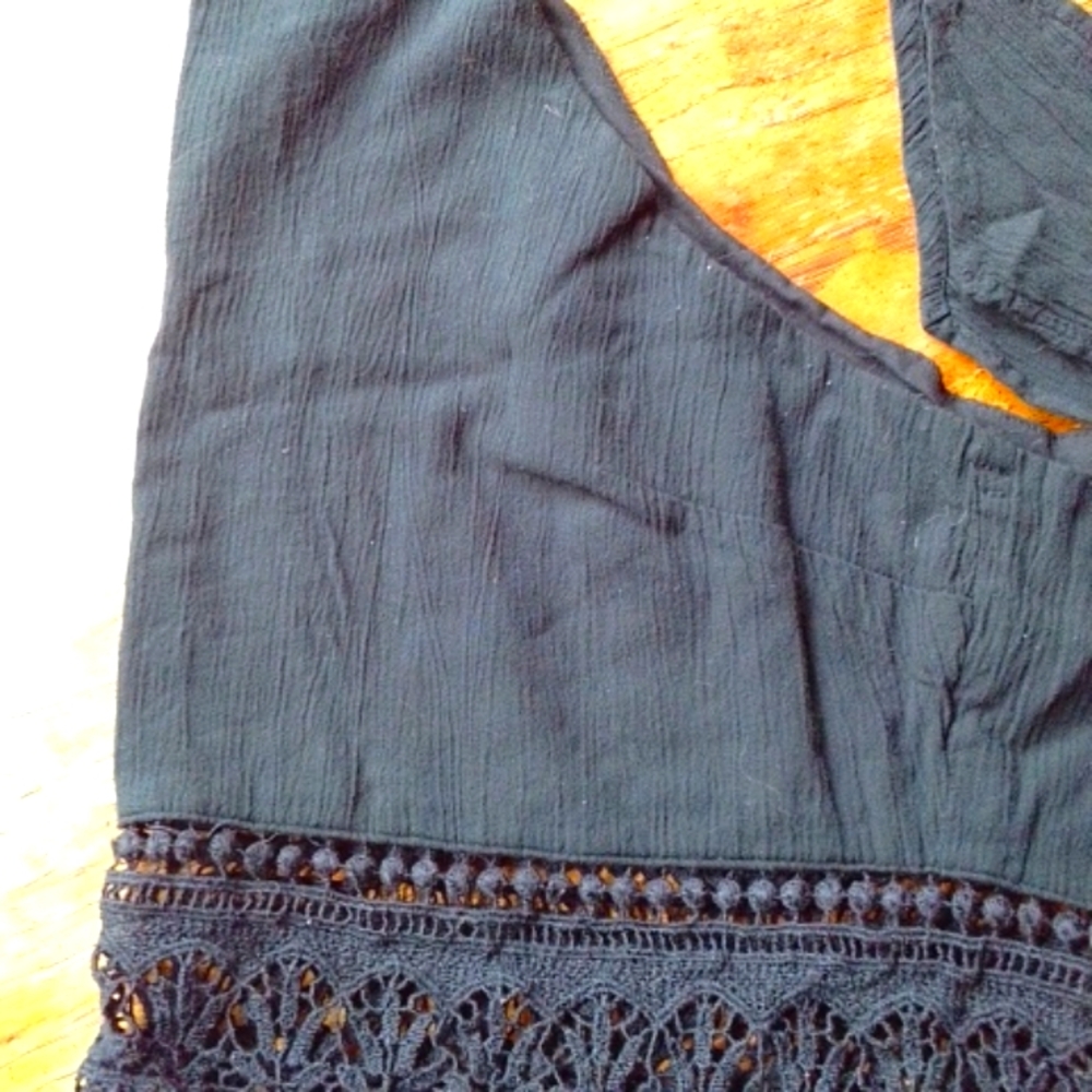🍀Black American Eagle Crop Halter Top with Lace!!!! - Picture 8 of 8